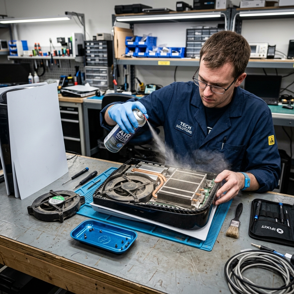 PlayStation & Xbox reparation i Odense: Rensning mod overophedning